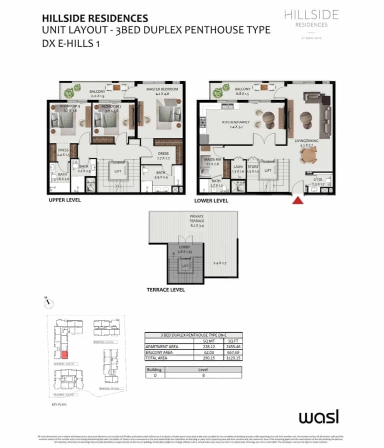 Hillside Residence 3 Bedroom Duplex Penthouse Type DX E Floor Plan