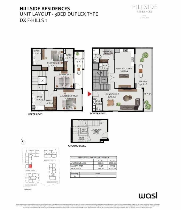 Hillside Residence 3 Bedroom Duplex Penthouse Type DX F Floor Plan