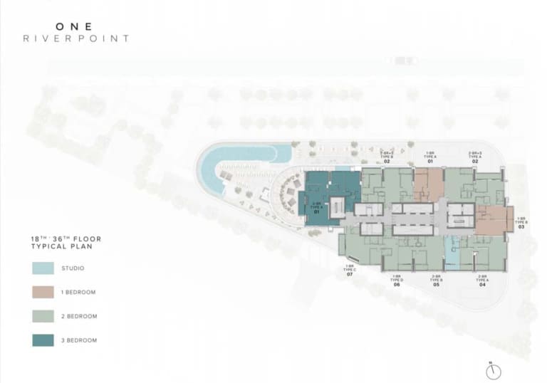 One River Point 18th-36th Typical Floor Plan