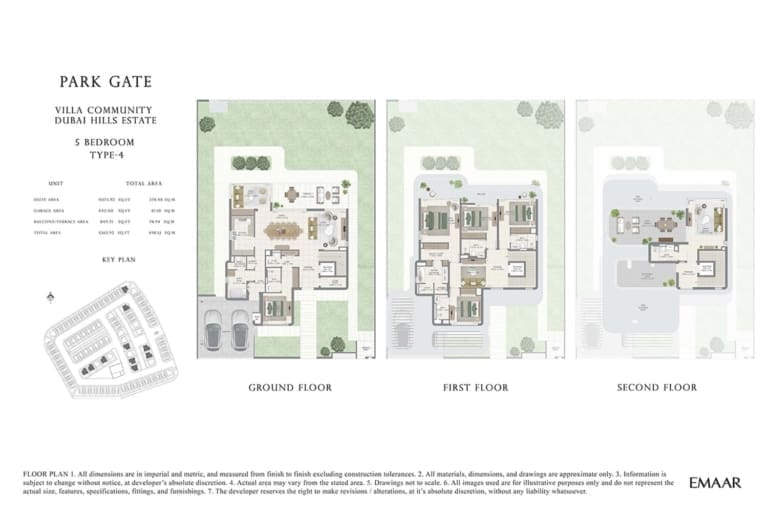 Emaar Park Gate 5 Bedroom Villa Type 4 Floor Plan