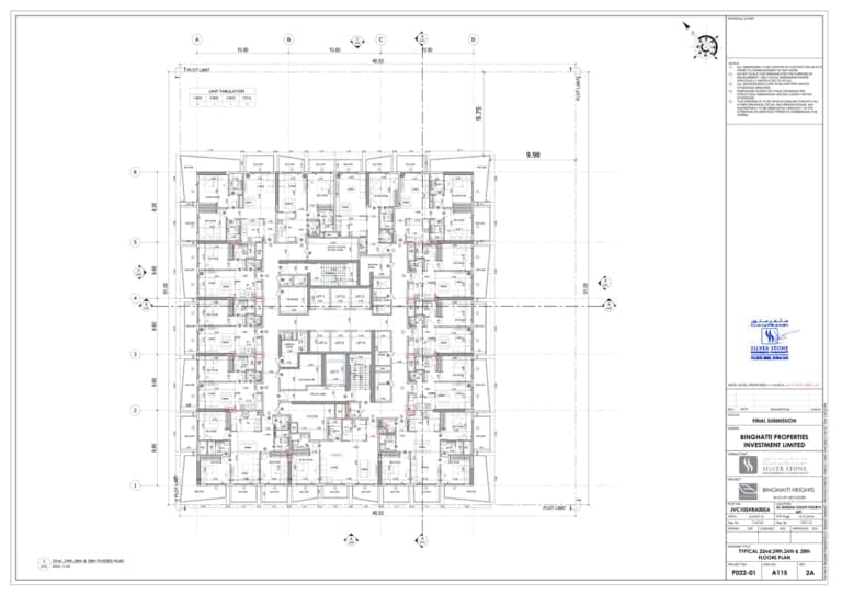 Binghatti Heights 22, 24, 26 & 28th Floor Plan