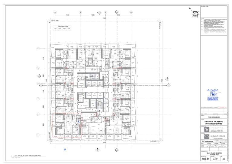 Binghatti Heights 2, 4, 6, 8 & 10th Floor Plan