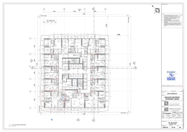 Binghatti Heights 3, 5, 7 & 9th Floor Plan