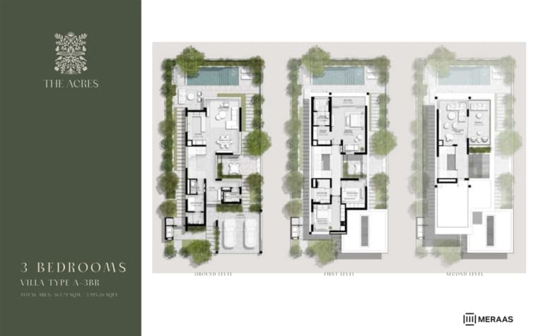 Meraas The Acres 3 Bedroom Villa Type A-3BR Floor Plan