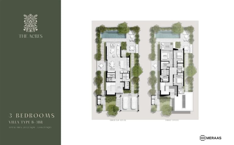 Meraas The Acres 3 Bedroom Villa Type B-3BR Floor Plan
