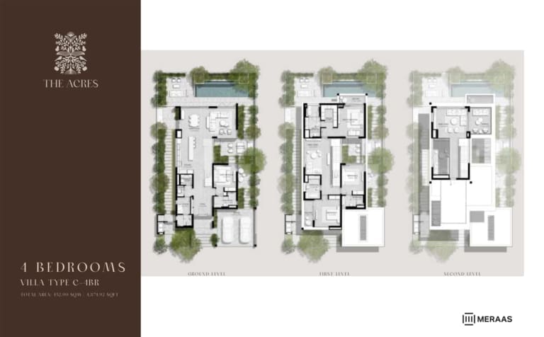 Meraas The Acres 4 Bedroom Villa Type C-4BR Floor Plan