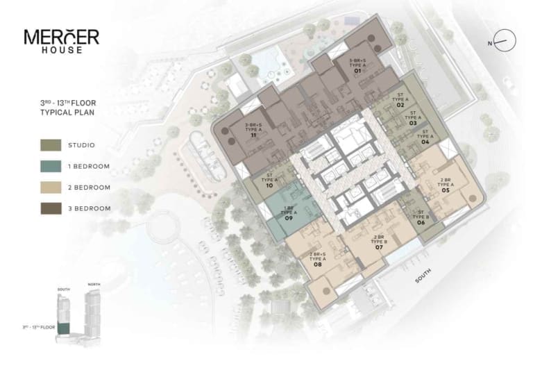 Mercer House 3rd – 13th Floor Plan