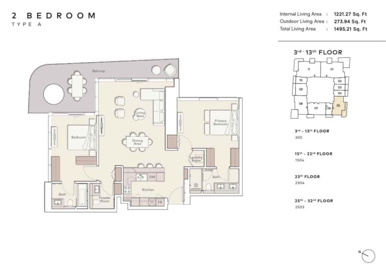 Mercer House 2 Bedroom Apartment Type A Floor Plan
