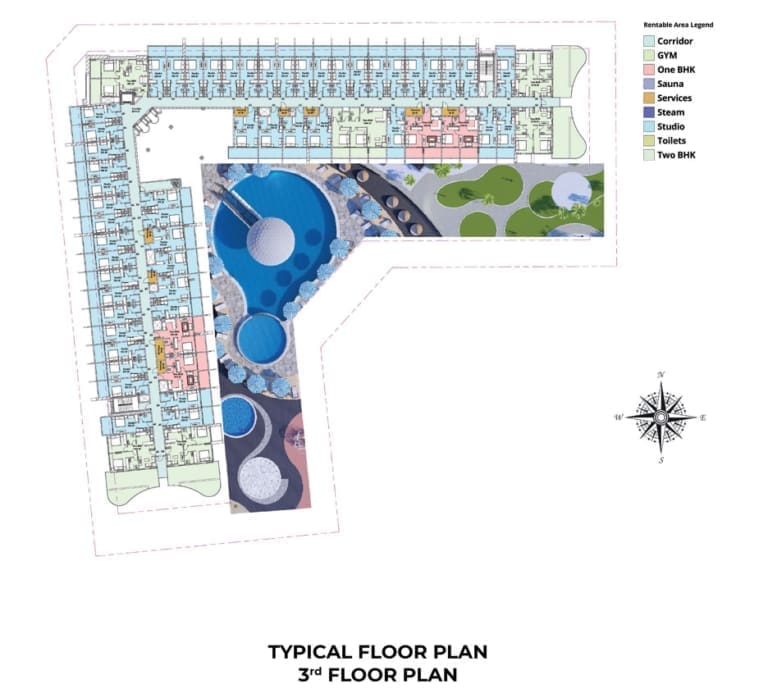 Samana Golf Avenue Typical 3rd Floor Plan