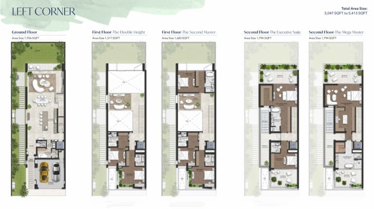 Amara Villas Left Corner Floor Plan
