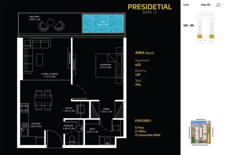 Bayz 101 Presidential Suite Type C Floor Plan