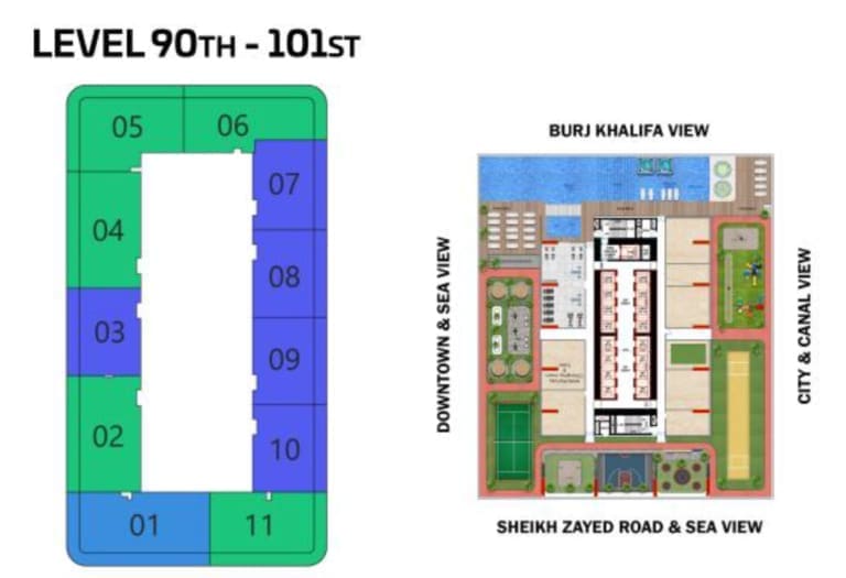 Bayz 101 Level 90 to 101 Floor Plans