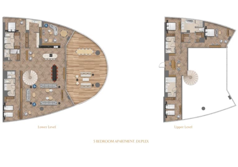 Jumeirah Living 5 Bedroom Apartment Duplex Floor Plan