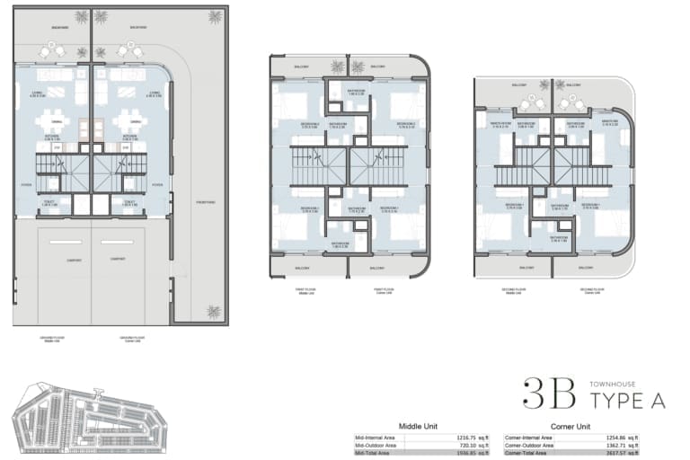 Taormina Village 3 Bedroom Townhouse Type A Floor Plan