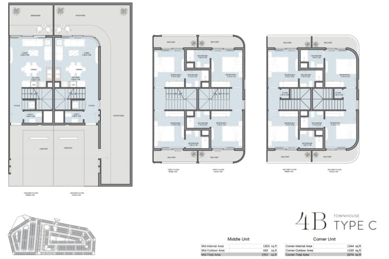 Taormina Village 4 Bedroom Townhouse Type C Floor Plan