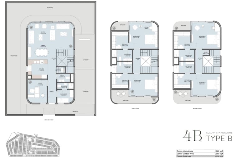 Taormina Village 4 Bedroom Townhouse Type B Floor Plan