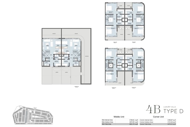 Taormina Village 4 Bedroom Luxury Villa Type D Floor Plan