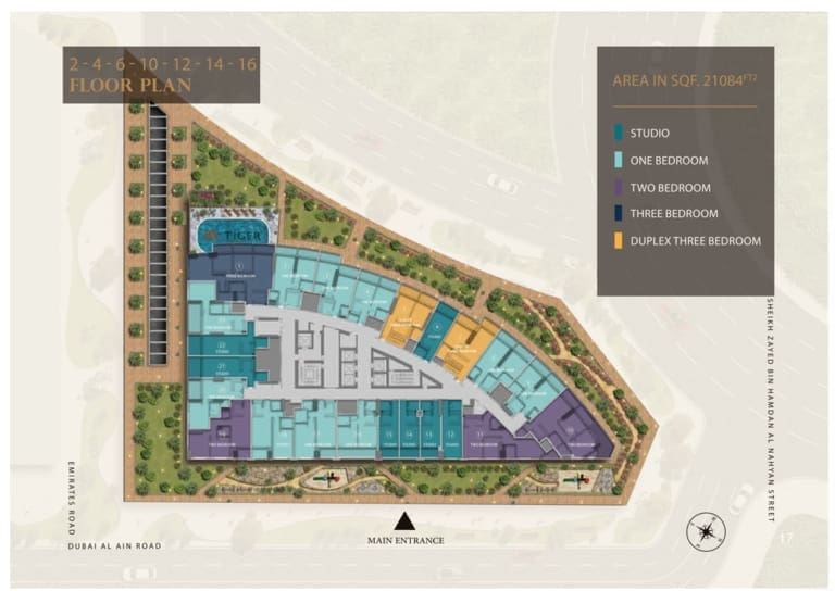 V Tower 2, 4, 6, 10, 12, 14, 16 Floor Plan