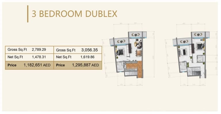 V Tower 3 Bedroom Duplex Floor Plan
