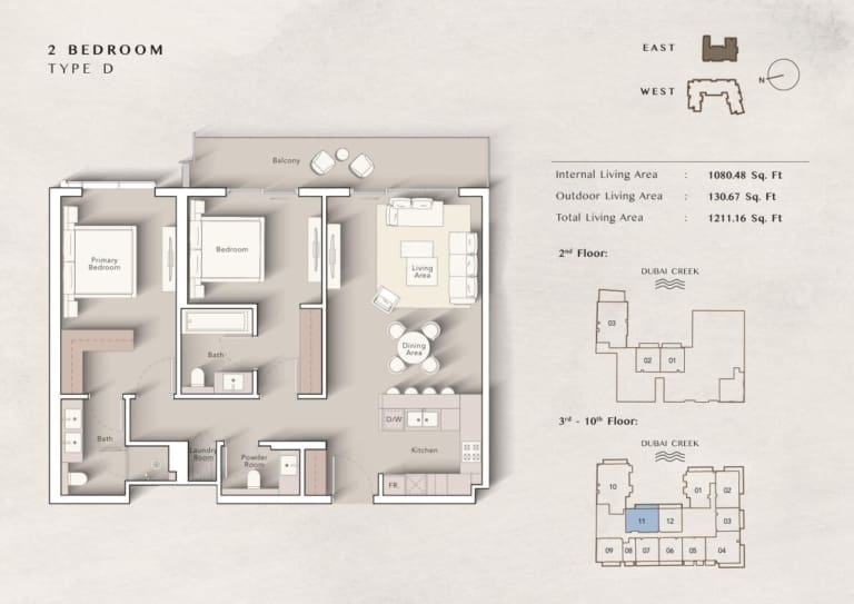 Art Bay 2 Bedroom Apartment Type D Floor Plan