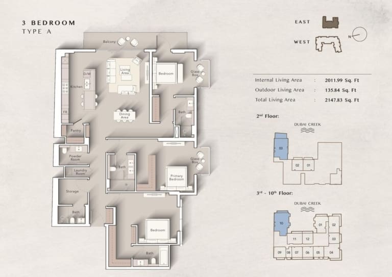 Art Bay 3 Bedroom Apartment Type A Floor Plan