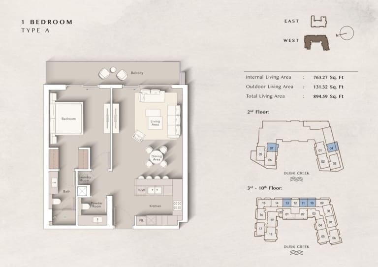 Art Bay West 1 Bedroom Apartment Type A Floor Plan