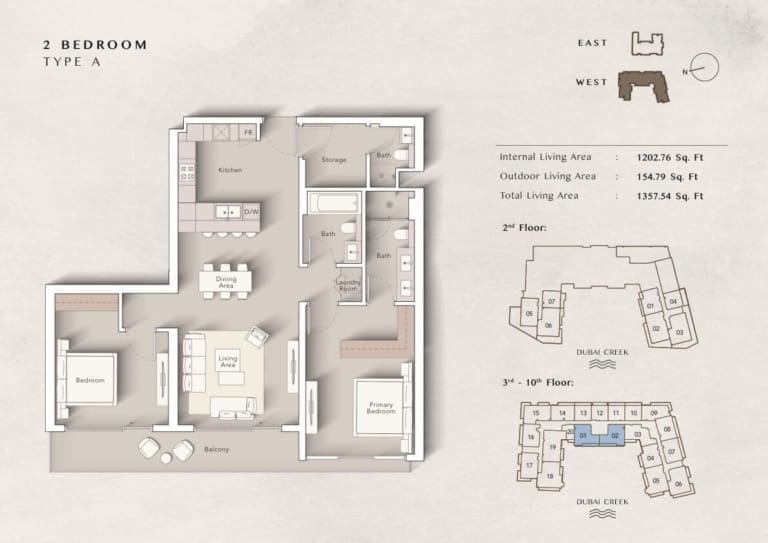 Art Bay West 2 Bedroom Apartment Type A Floor Plan