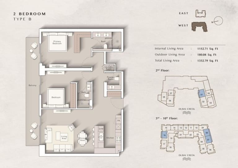 Art Bay West 2 Bedroom Apartment Type B Floor Plan