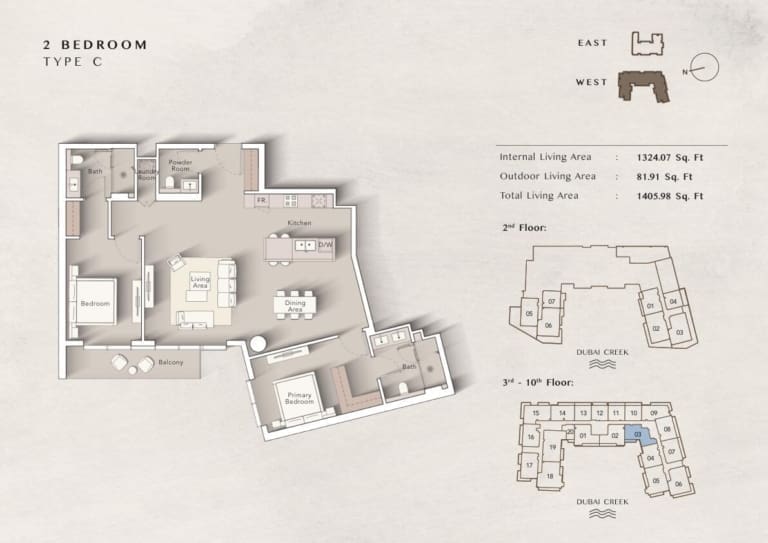Art Bay West 2 Bedroom Apartment Type C Floor Plan