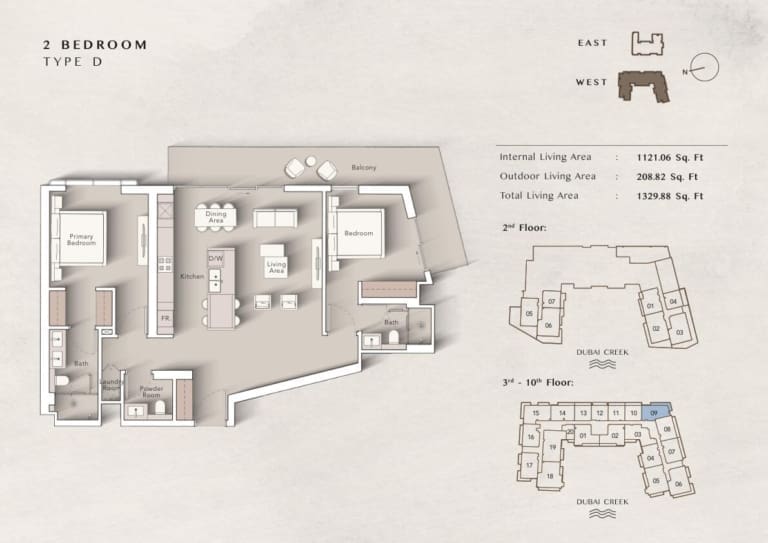 Art Bay West 2 Bedroom Apartment Type D Floor Plan
