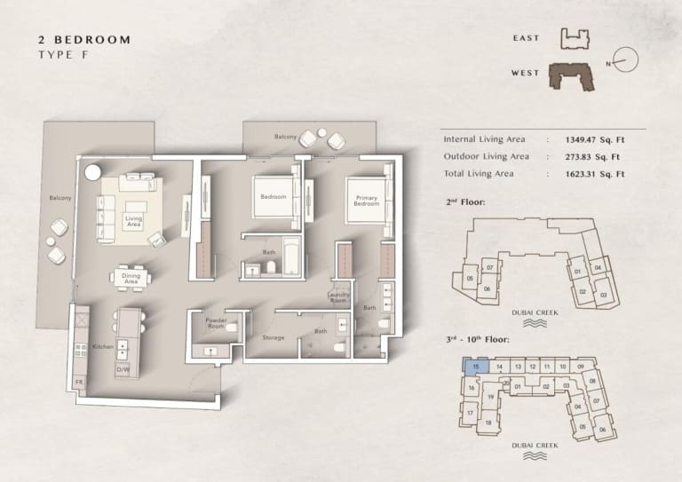 Art Bay West 2 Bedroom Apartment Type F Floor Plan
