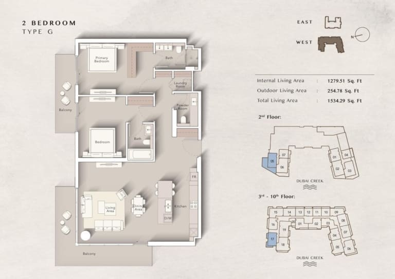 Art Bay West 2 Bedroom Apartment Type G Floor Plan