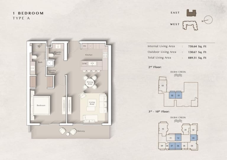 Art Bay 1 Bedroom Apartment Type A Floor Plan