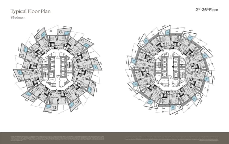 Binghatti Phantom 2nd to 36 Floor Plan