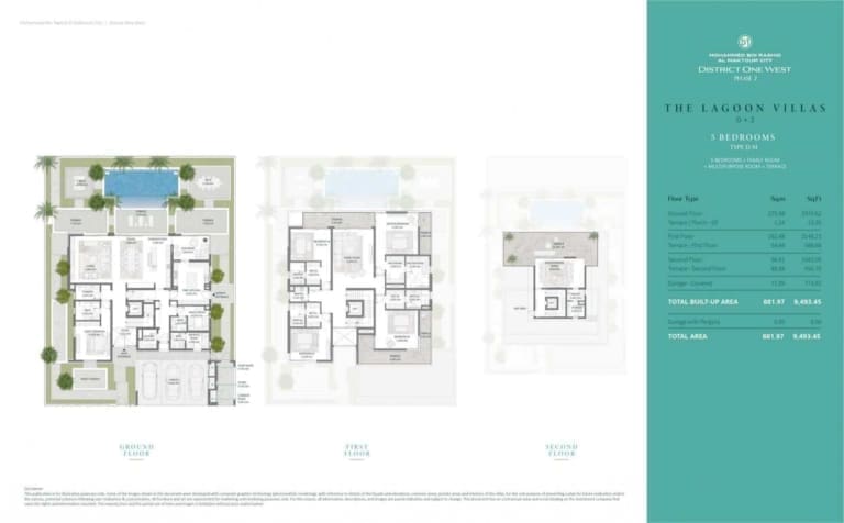 District One West Phase 2 – 5 Bedroom Type DM Lagoon Villa Floor Plan