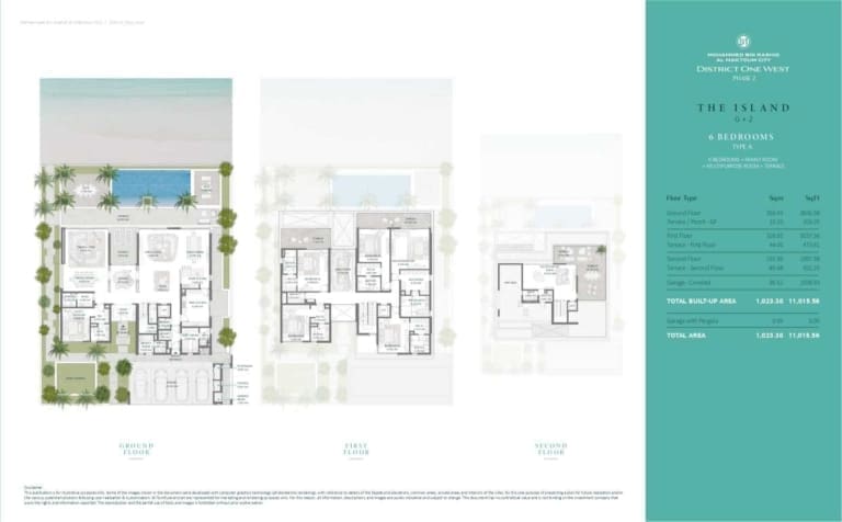 District One West Phase 2 – 6 Bedroom Type A The Island Villa Floor Plan