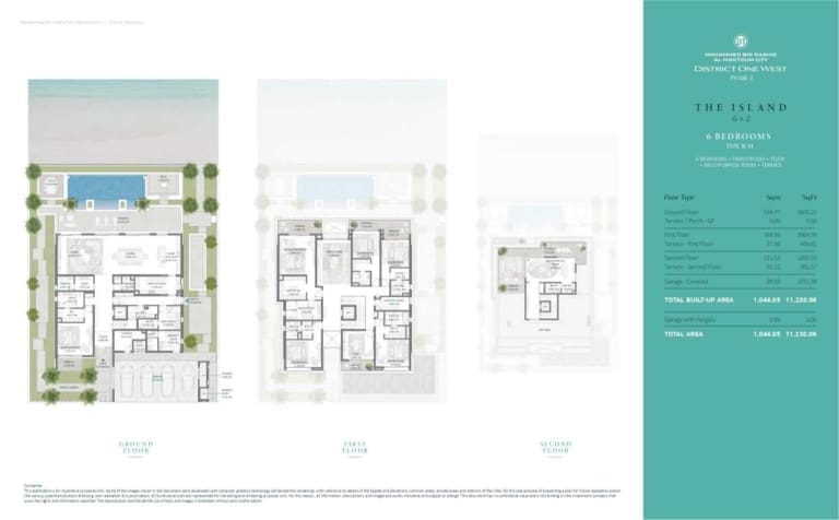District One West Phase 2 – 6 Bedroom Type BM The Island Villa Floor Plan