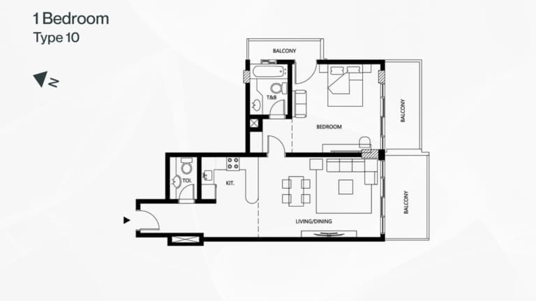 Binghatti Galaxy 1 Bedroom Apartment Type 10 Floor Plan