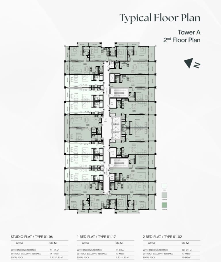 Binghatti Galaxy Tower A 2nd Floor Plan