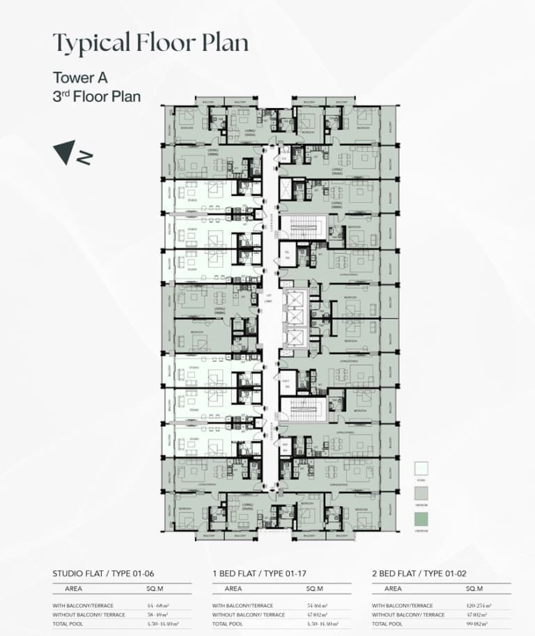 Binghatti Galaxy Tower A 3rd Floor Plan