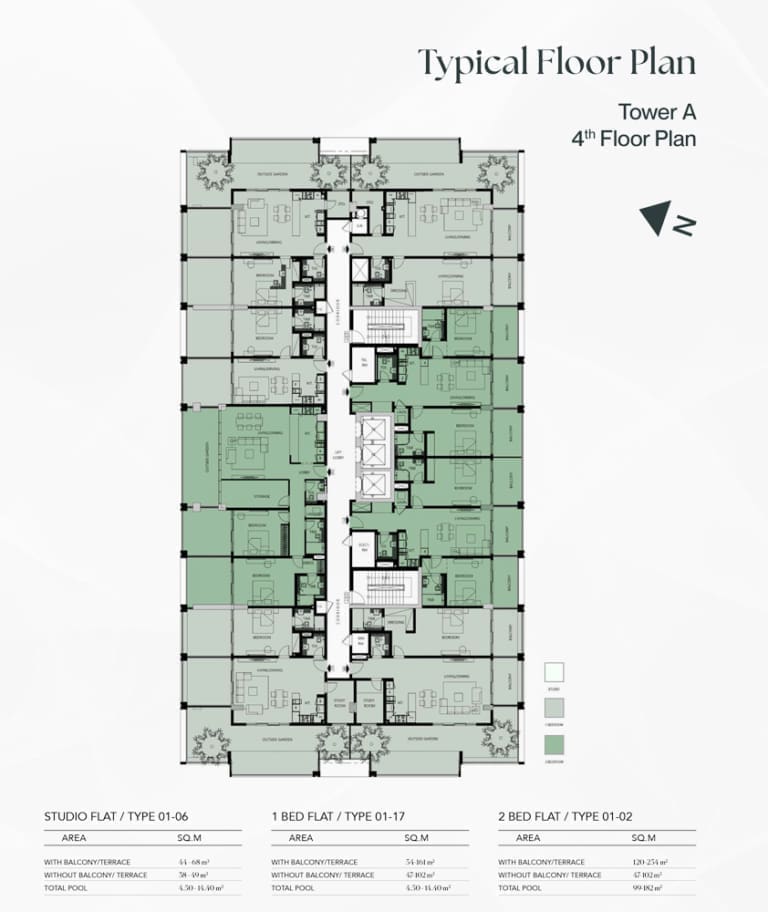 Binghatti Galaxy Tower A 4th Floor Plan