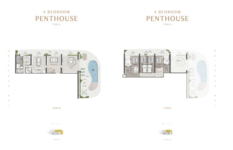 Damac Sapphire 4 Bedroom Penthouse Type A Floor Plan