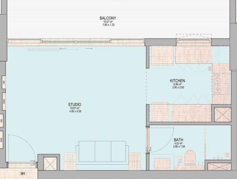 Palladium Grandala Studio Apartment Floor Plan