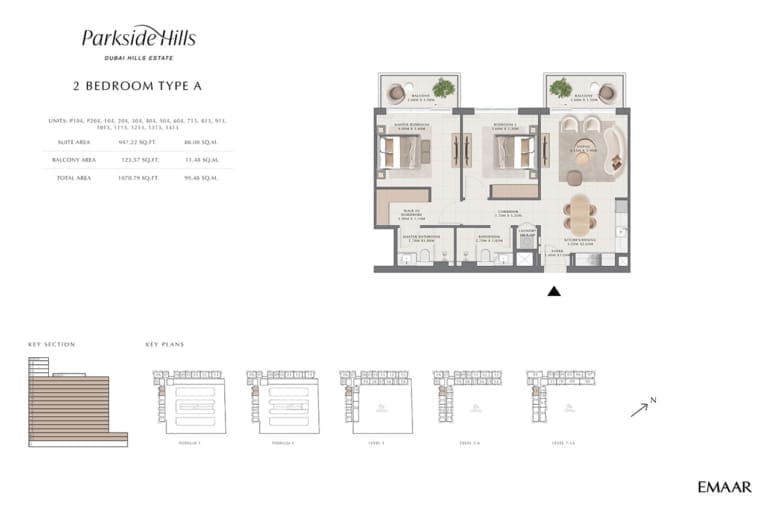 Parkside Hills 2 Bedroom Type A Floor Plan