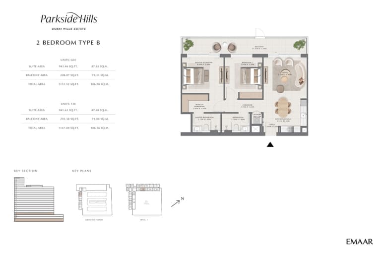 Parkside Hills 2 Bedroom Type B Floor Plan