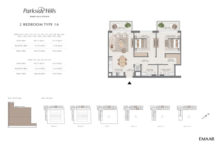 Parkside Hills 2 Bedroom Type 1A Floor Plan