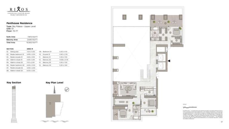 Rixos Sky Palace Upper Level Floor Plans