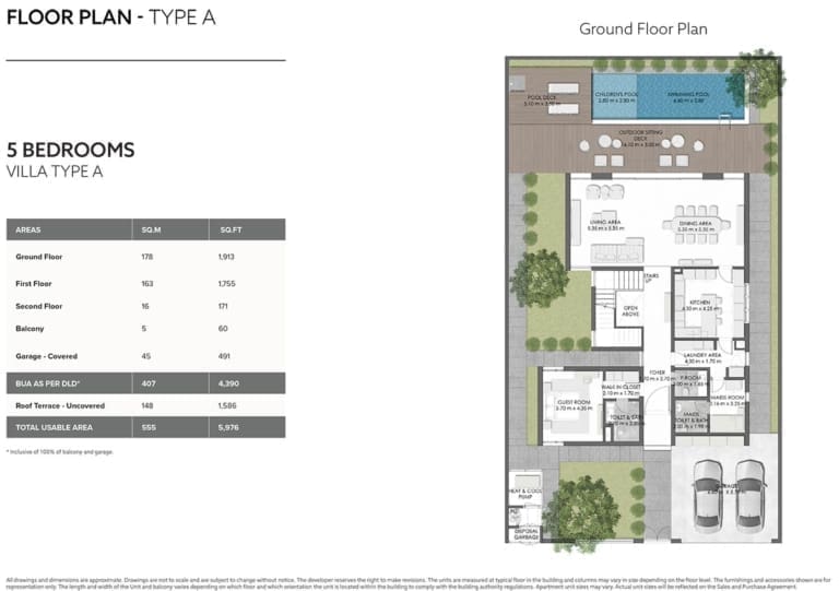 Sunrise Living 5 Bedroom Villa Type A Floor Plan