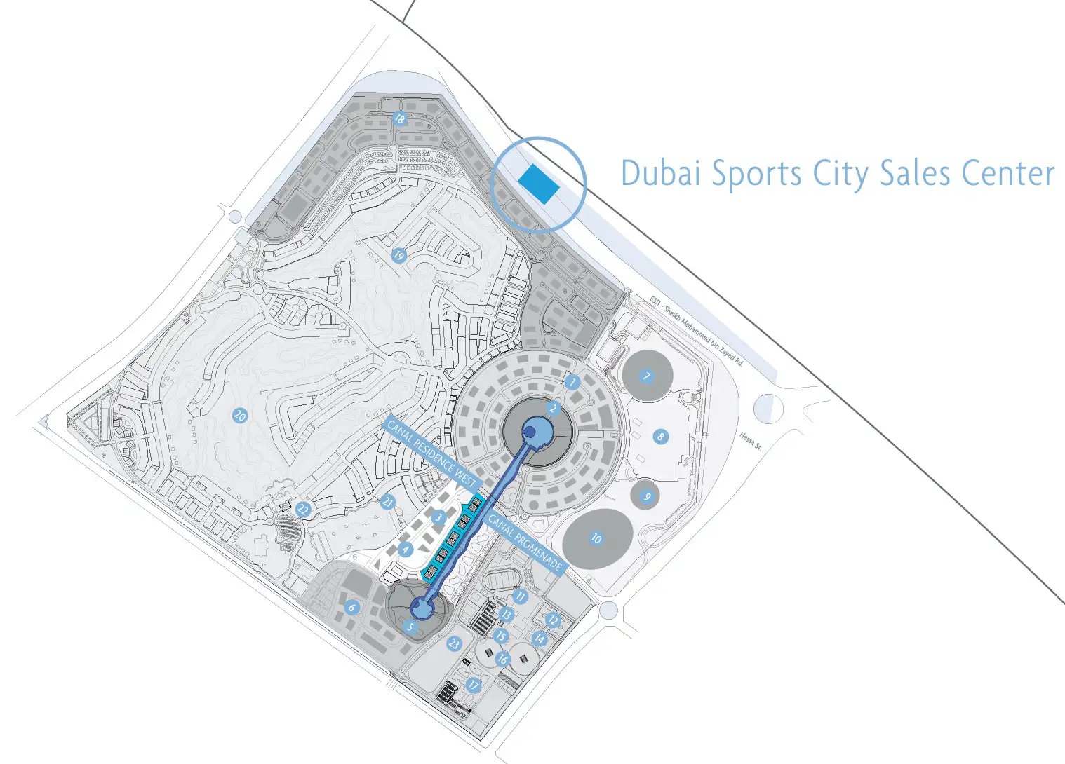 Canal Residence Master Plan at Dubai Sports City