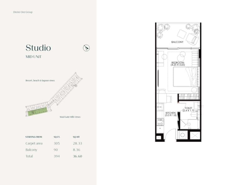 Hammock Park Studio Mid Unit Floor Plan